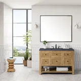 Breckenridge 48" Single Vanity, Light Natural Oak w/ 3 CM Charcoal Soapstone Top