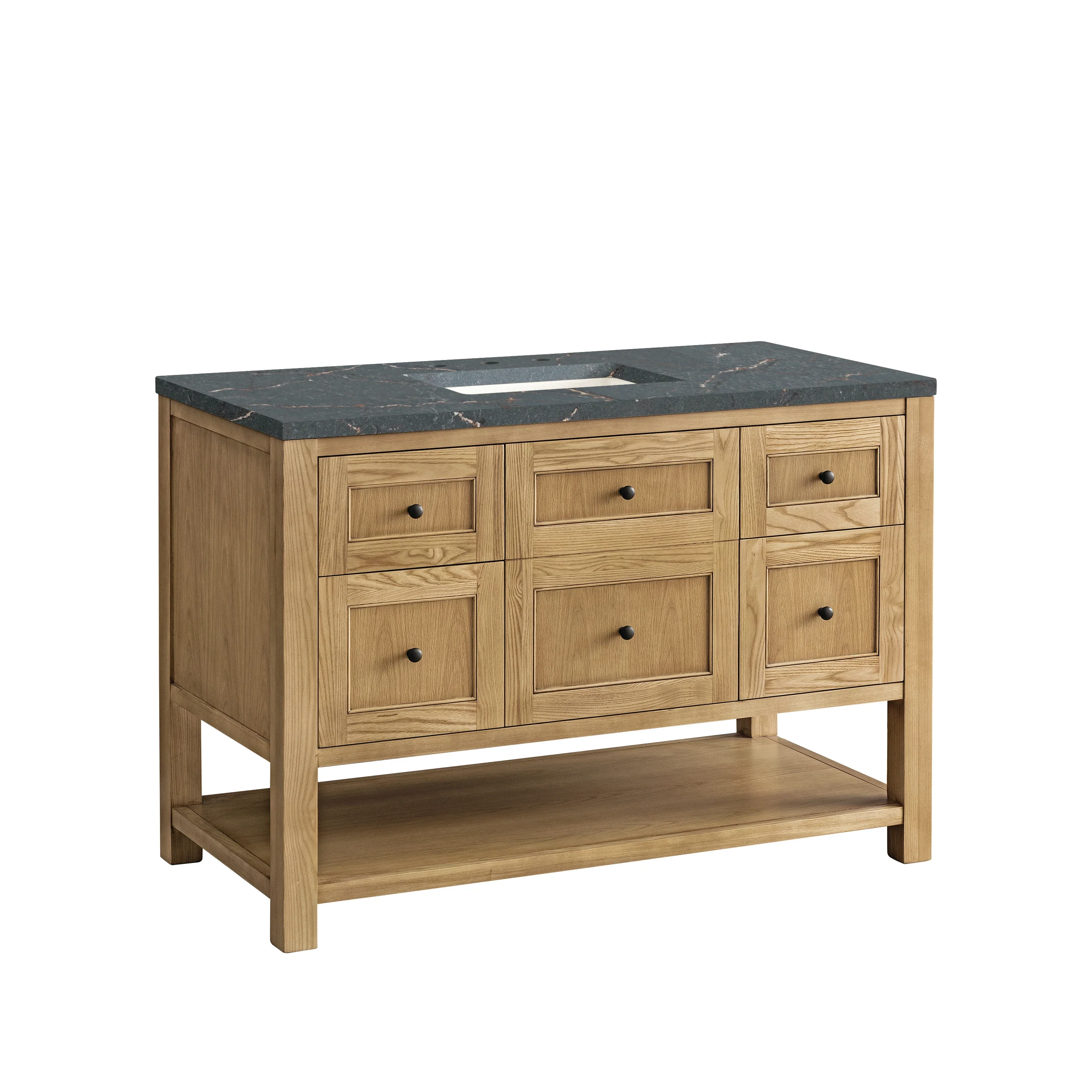 Breckenridge 48" Single Vanity, Light Natural Oak w/ 3 CM Parisien Bleu Top