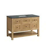 Breckenridge 48" Single Vanity, Light Natural Oak w/ 3 CM Parisien Bleu Top
