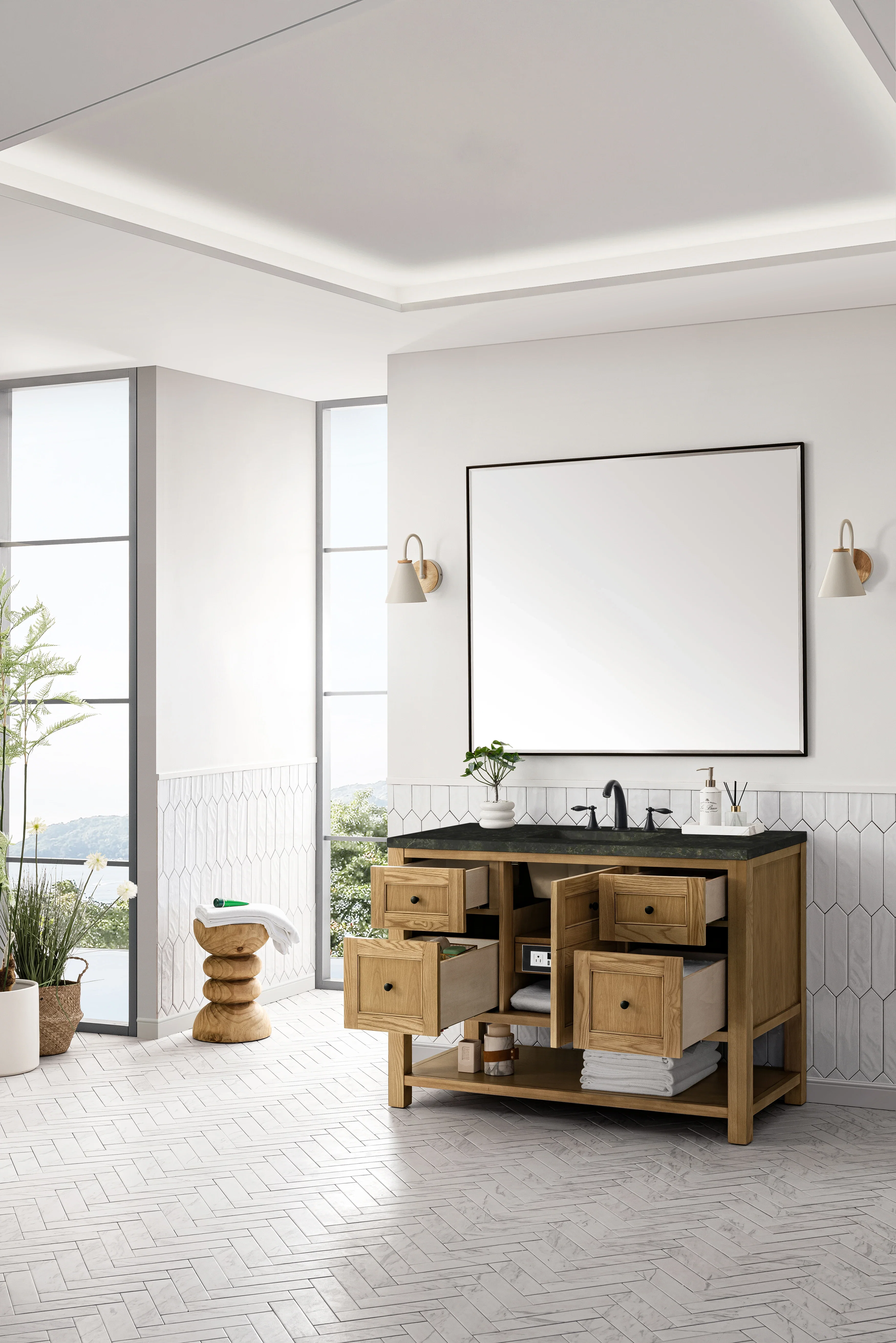Breckenridge 48" Single Vanity, Light Natural Oak, w/ 3 CM Phantome Eclos Top