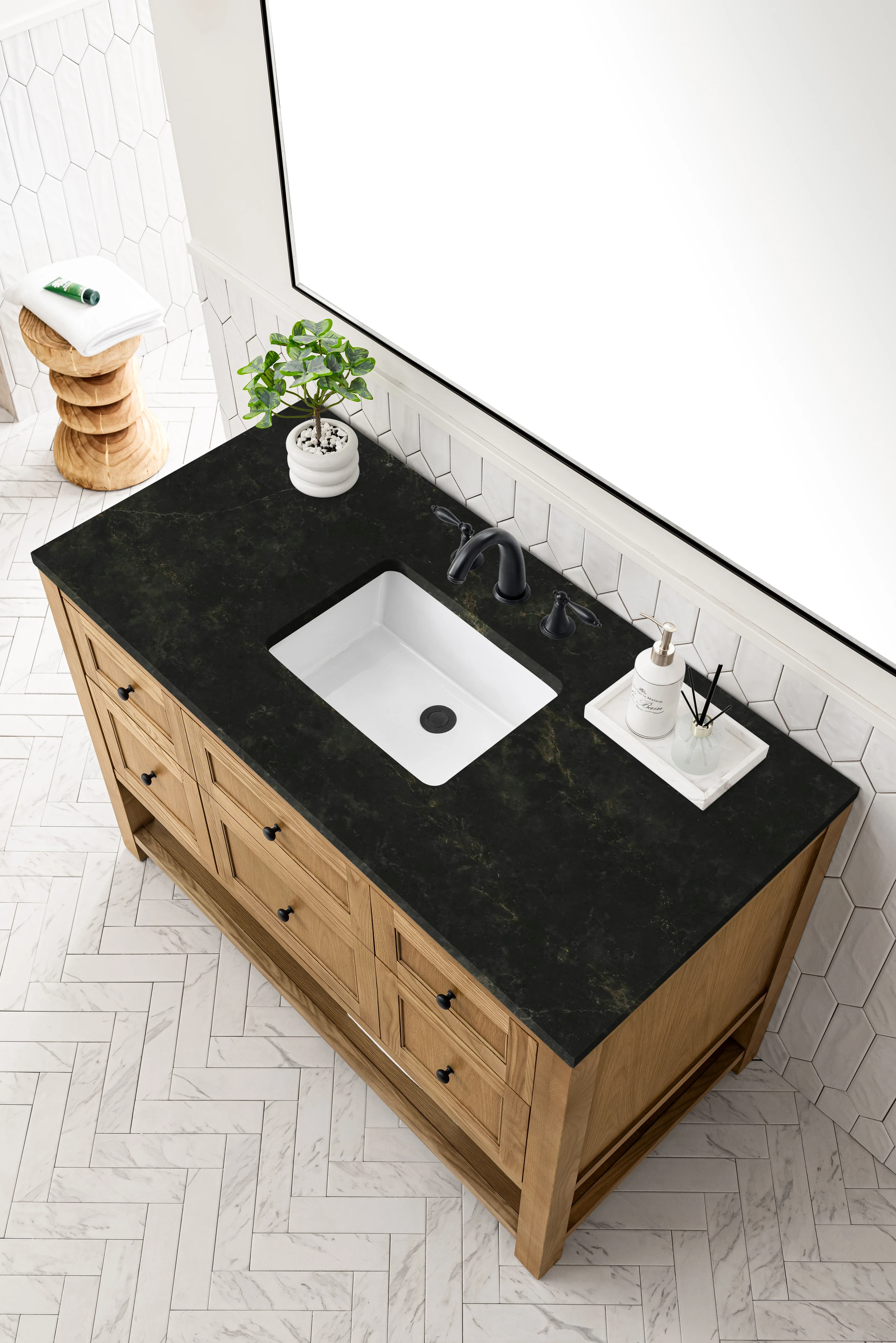 Breckenridge 48" Single Vanity, Light Natural Oak, w/ 3 CM Phantome Eclos Top