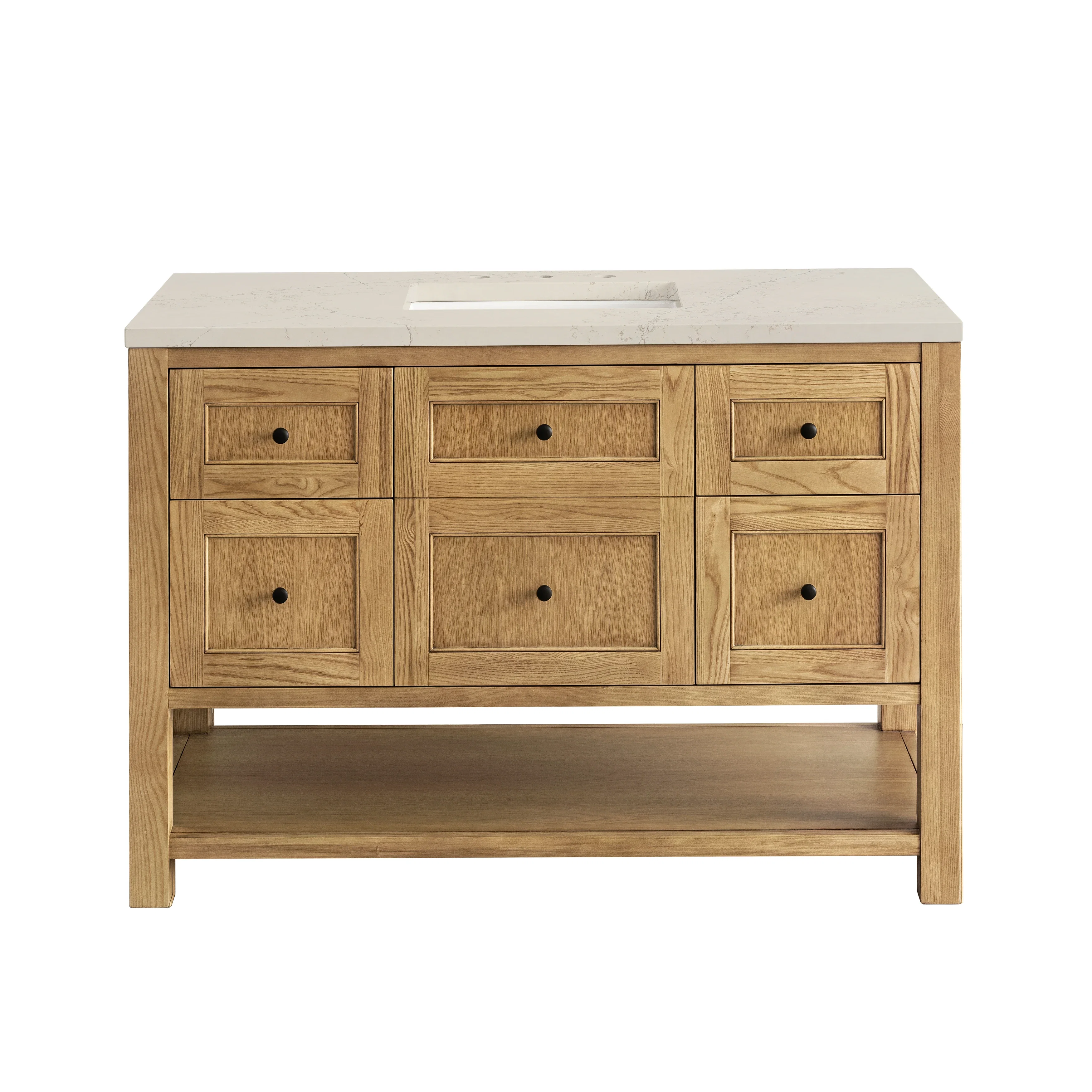 Breckenridge 48" Single Vanity, Light Natural Oak, w/ 3 CM Siberian Silestone Top
