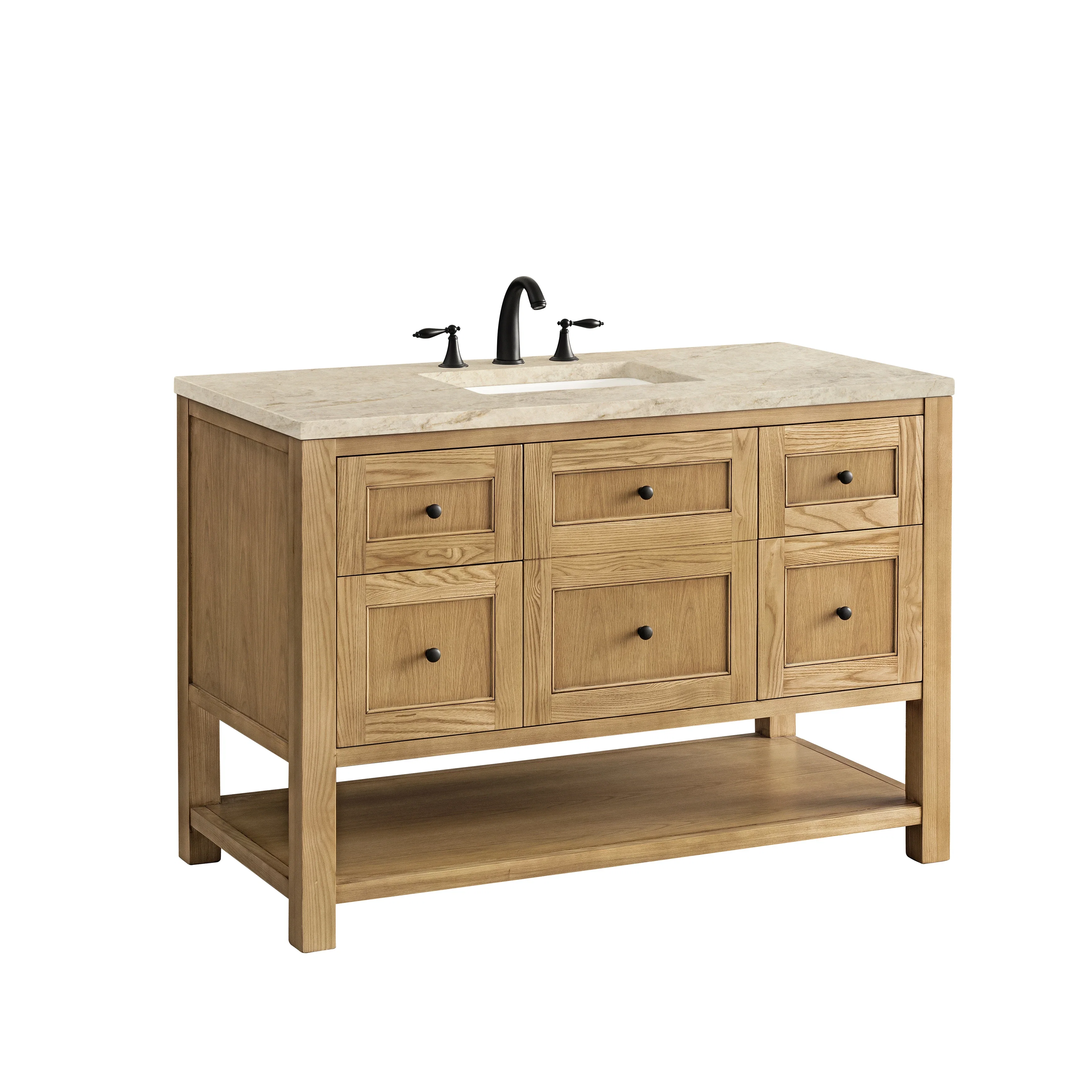Breckenridge 48" Single Vanity, Light Natural Oak, w/ 3 CM Tajnar Eclos Top