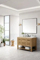 Breckenridge 48" Single Vanity, Light Natural Oak, w/ 3 CM Tajnar Eclos Top