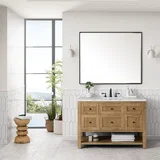Breckenridge 48" Single Vanity, Light Natural Oak w/ 3 CM Victorian Silver Top