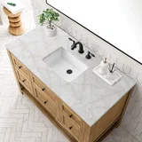 Breckenridge 48" Single Vanity, Light Natural Oak w/ 3 CM Victorian Silver Top