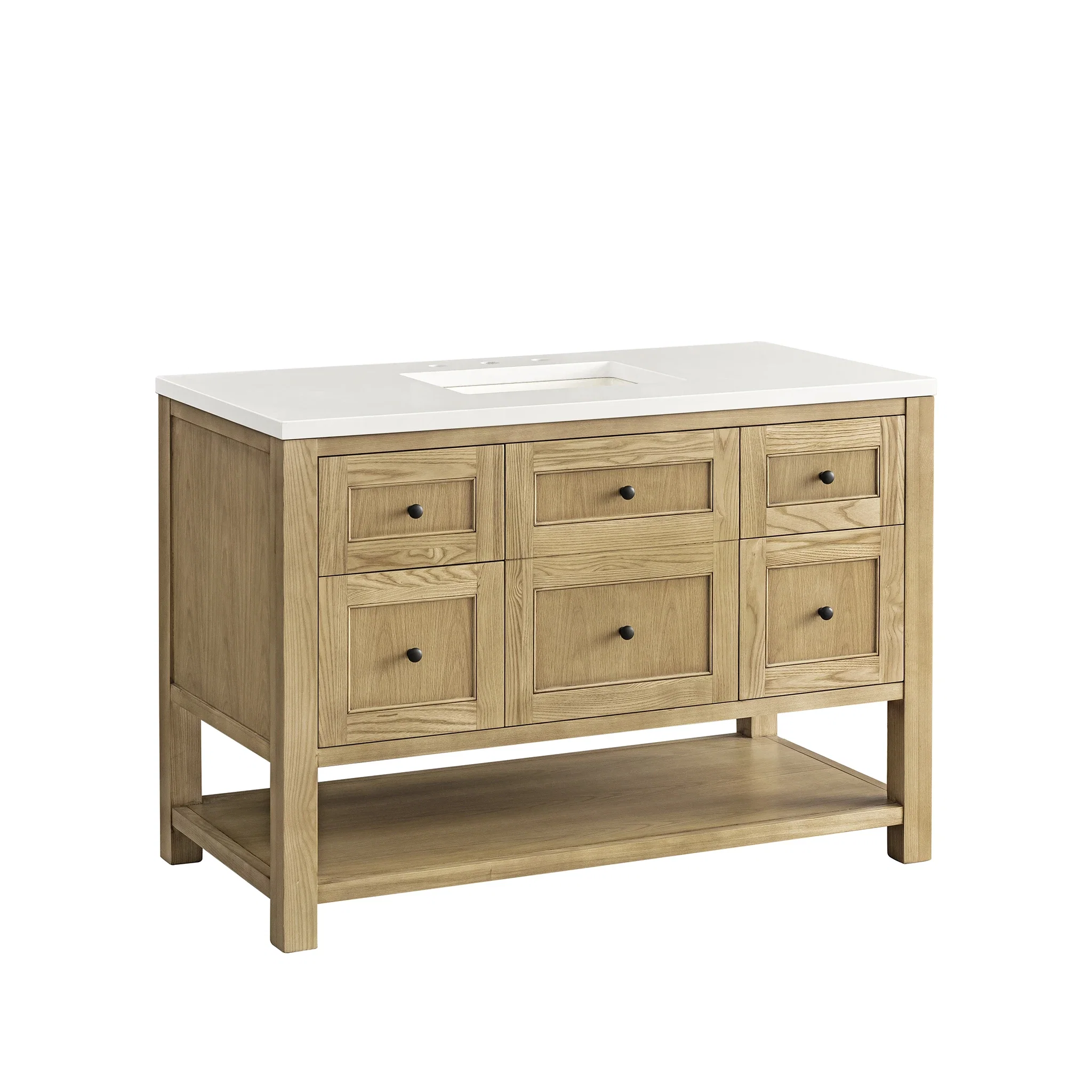 Breckenridge 48" Single Vanity, Light Natural Oak w/ 3 CM White Zeus Top