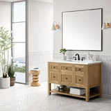 Breckenridge 48" Single Vanity, Light Natural Oak w/ 3 CM White Zeus Top