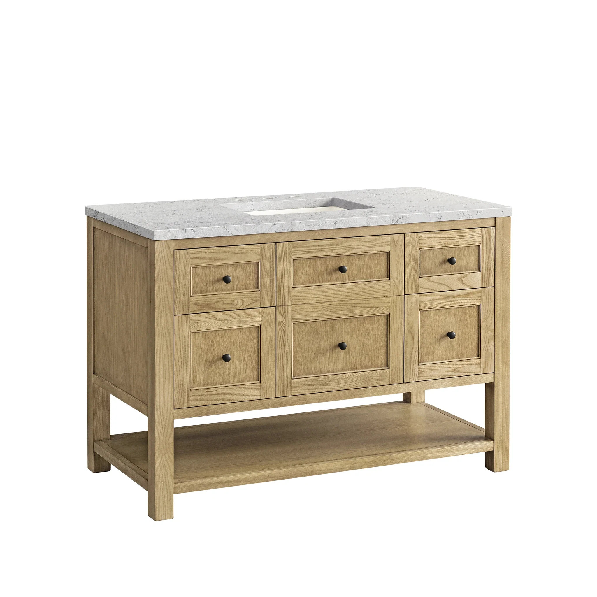 Breckenridge 48" Single Vanity, Light Natural Oak w/ 3 CM Eternal Jasmine Pearl Top w/FreePower Wireless Charger