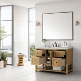 Breckenridge 48" Single Vanity, Light Natural Oak w/ 3 CM Eternal Jasmine Pearl Top w/FreePower Wireless Charger