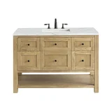 Breckenridge 48" Single Vanity, Light Natural Oak w/ 3 CM Ethereal Noctis Top w/FreePower Wireless Charger