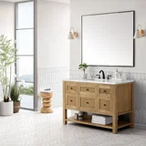 Breckenridge 48" Single Vanity, Light Natural Oak w/ 3 CM Ethereal Noctis Top w/FreePower Wireless Charger