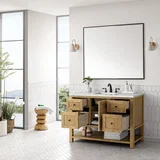 Breckenridge 48" Single Vanity, Light Natural Oak w/ 3 CM Ethereal Noctis Top w/FreePower Wireless Charger