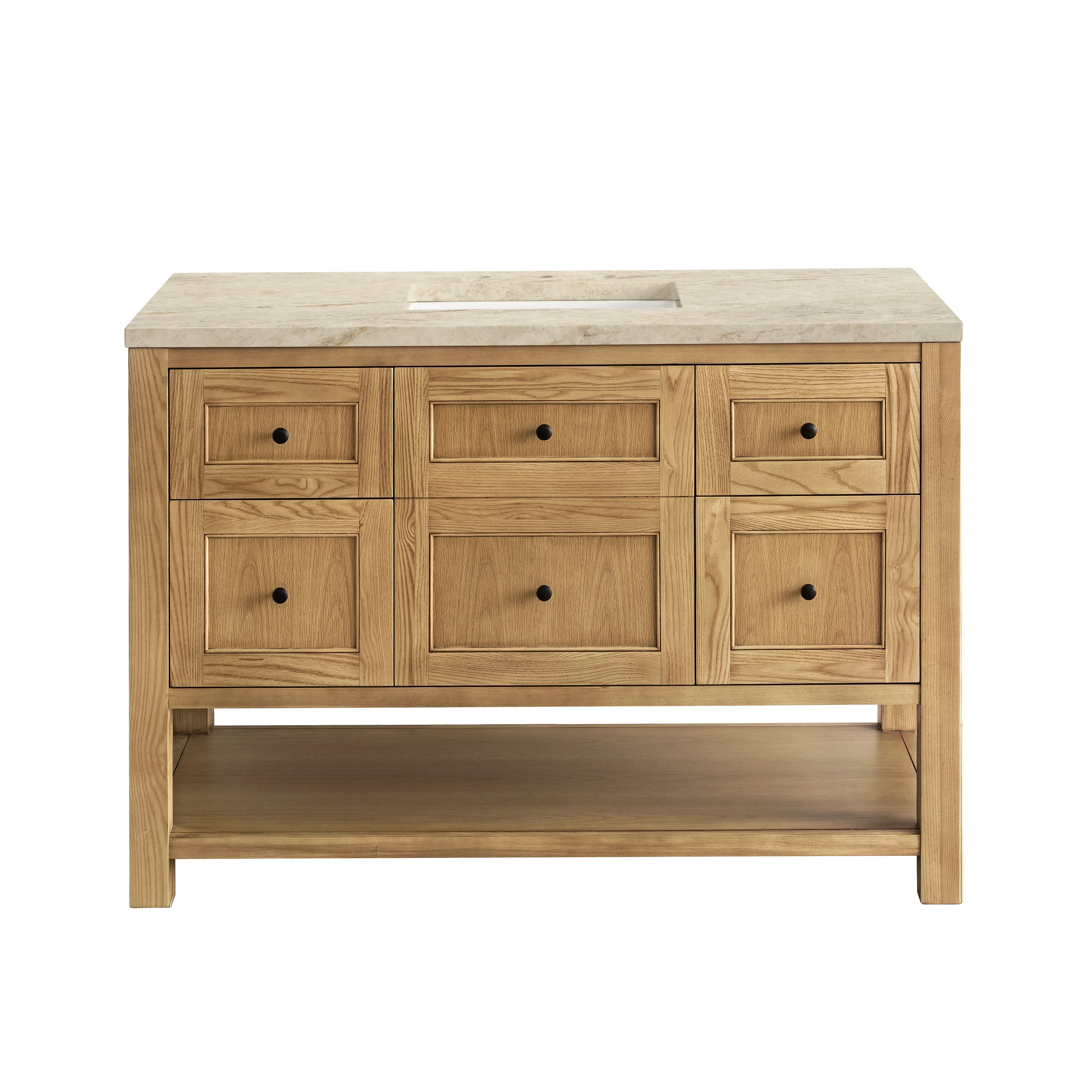 Breckenridge 48" Single Vanity, Light Natural Oak, w/ 3 CM Tajnar Eclos Top w/FreePower Wireless Charger