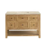 Breckenridge 48" Single Vanity, Light Natural Oak, w/ 3 CM Tajnar Eclos Top w/FreePower Wireless Charger