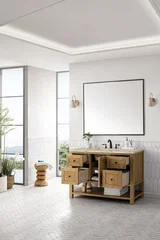 Breckenridge 48" Single Vanity, Light Natural Oak, w/ 3 CM Tajnar Eclos Top w/FreePower Wireless Charger