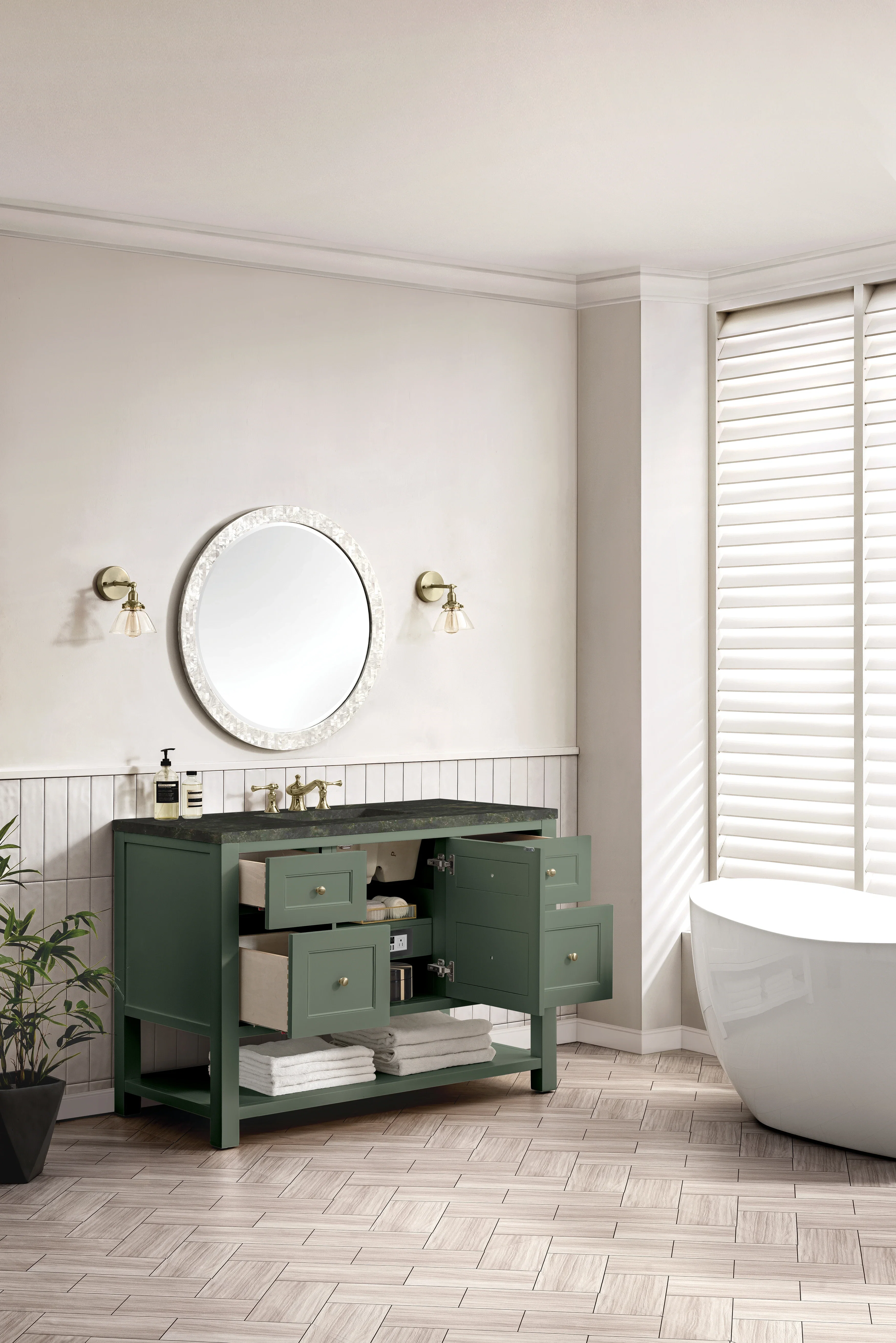 Breckenridge 48" Single Vanity, Smokey Celadon, w/ 3 CM Phantome Eclos Top