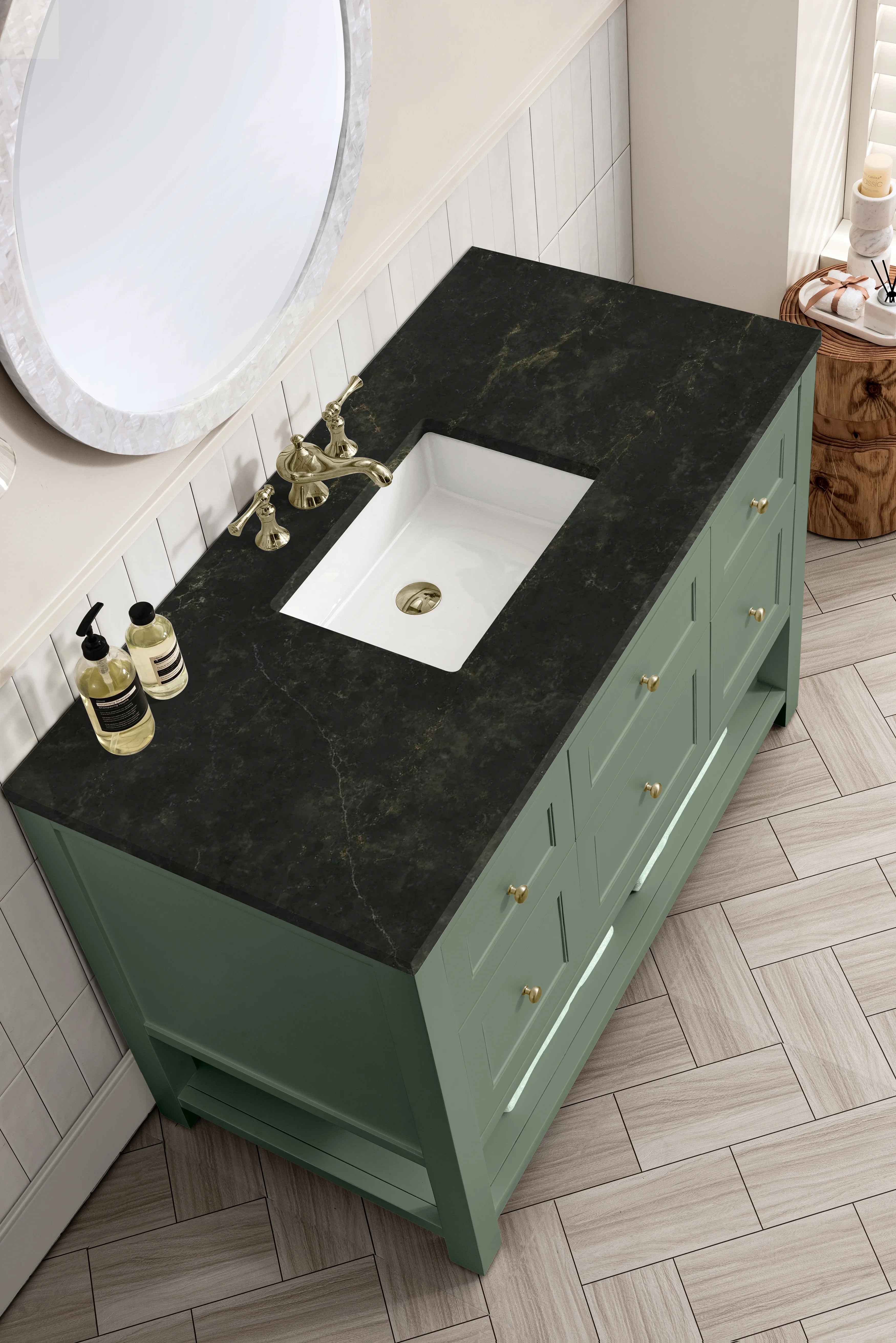 Breckenridge 48" Single Vanity, Smokey Celadon, w/ 3 CM Phantome Eclos Top