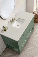 Breckenridge 48" Single Vanity, Smokey Celadon, w/ 3 CM Siberian Silestone Top