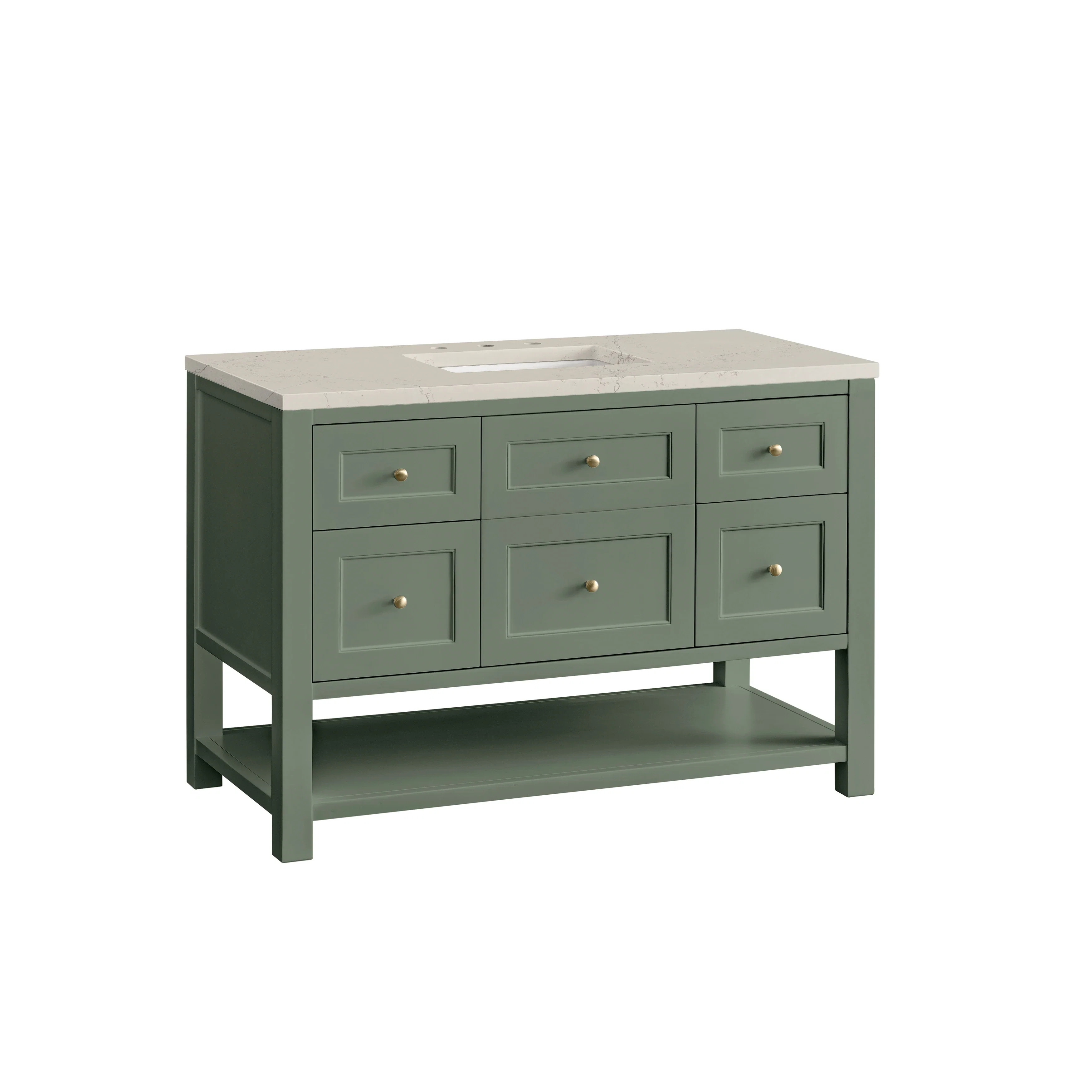 Breckenridge 48" Single Vanity, Smokey Celadon, w/ 3 CM Siberian Silestone Top