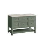 Breckenridge 48" Single Vanity, Smokey Celadon, w/ 3 CM Siberian Silestone Top