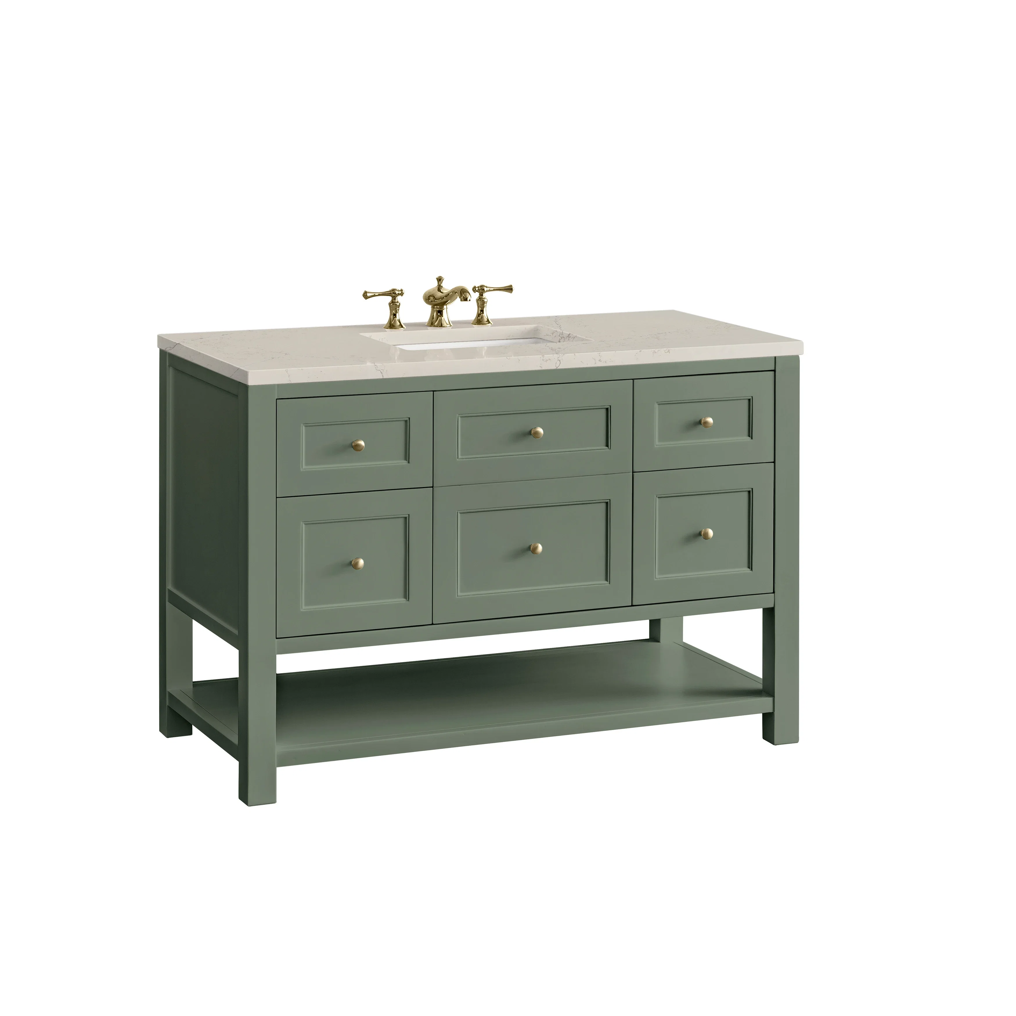 Breckenridge 48" Single Vanity, Smokey Celadon, w/ 3 CM Siberian Silestone Top