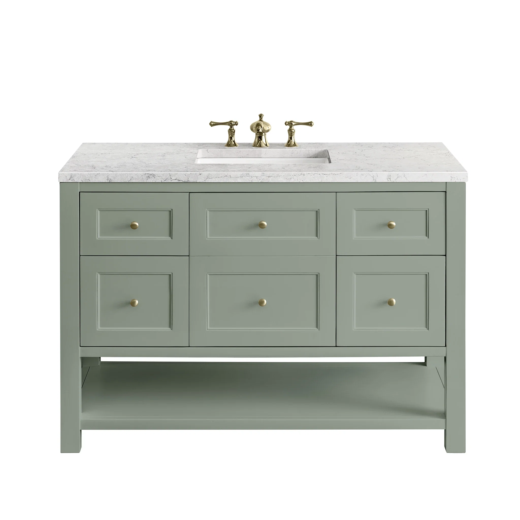 Breckenridge 48" Single Vanity, Smokey Celadon w/ 3 CM Eternal Jasmine Pearl Top w/FreePower Wireless Charger