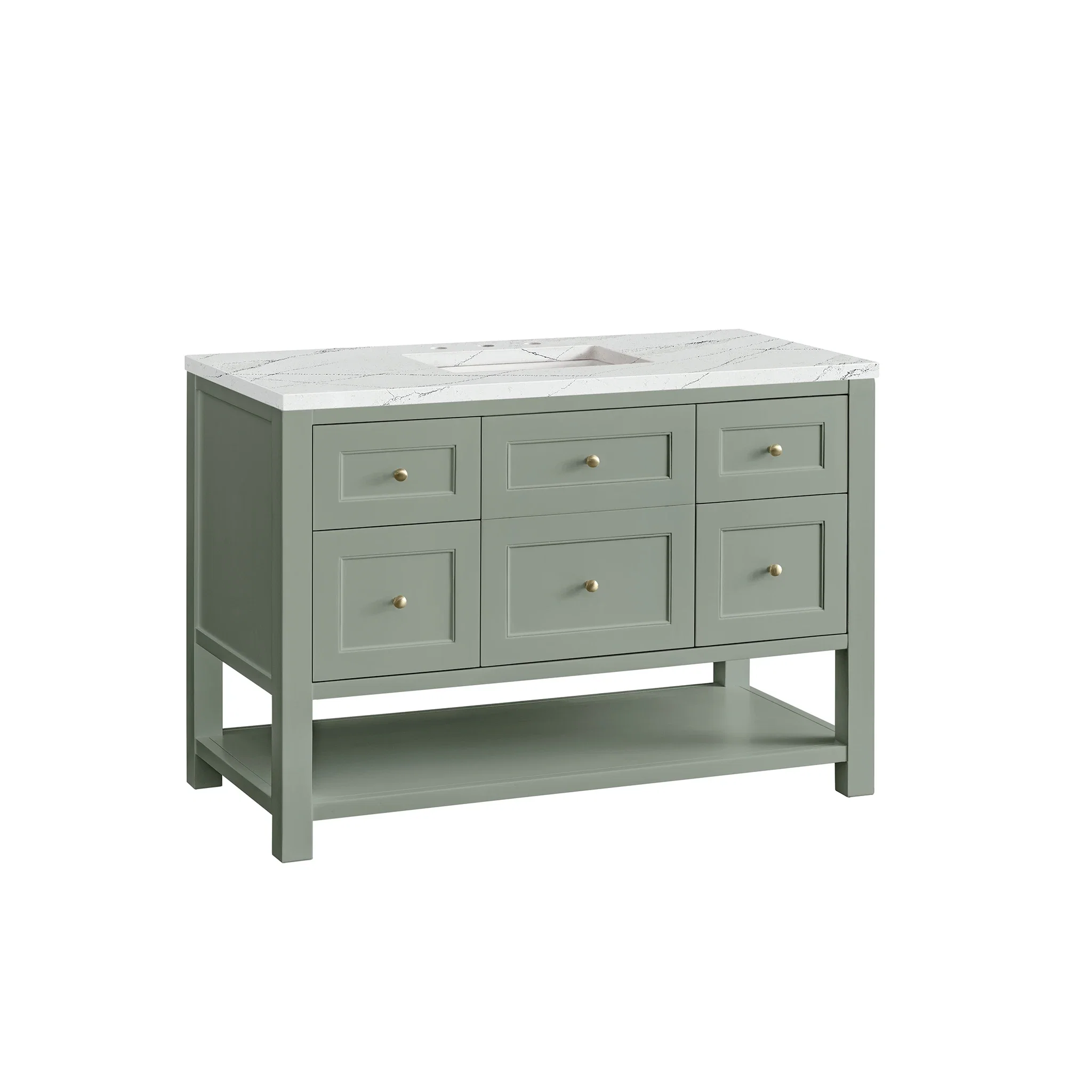 Breckenridge 48" Single Vanity, Smokey Celadon w/ 3 CM Ethereal Noctis Top w/FreePower Wireless Charger