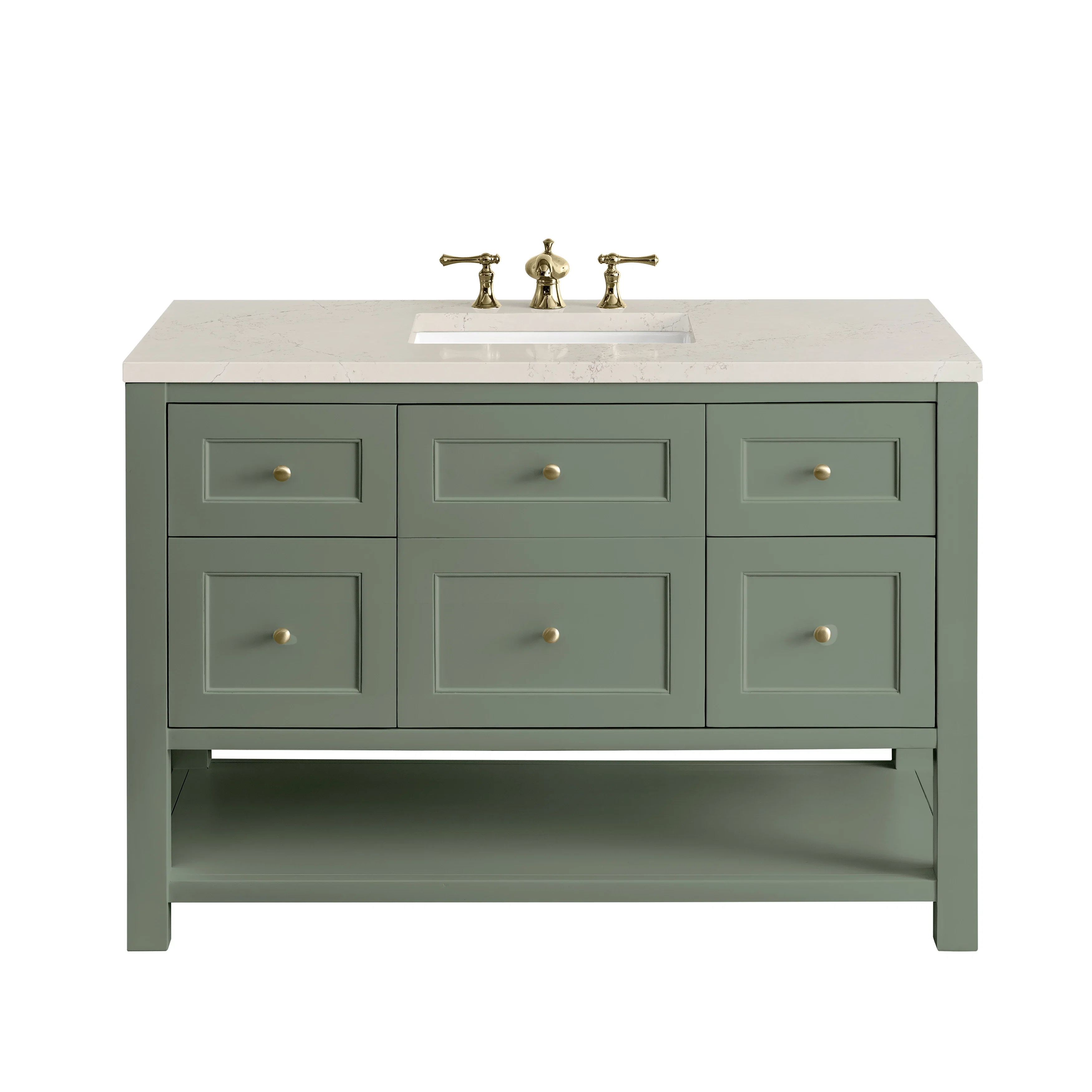 Breckenridge 48" Single Vanity, Smokey Celadon, w/ 3 CM Siberian Silestone Top w/FreePower Wireless Charger