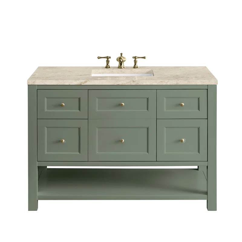 Breckenridge 48" Single Vanity, Smokey Celadon, w/ 3 CM Tajnar Eclos Top w/FreePower Wireless Charger