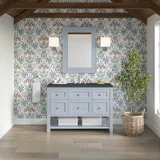 Breckenridge 48" Single Vanity, Serenity Blue, w/ 3 CM Charcoal Soapstone Quartz Top
