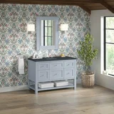 Breckenridge 48" Single Vanity, Serenity Blue, w/ 3 CM Charcoal Soapstone Quartz Top