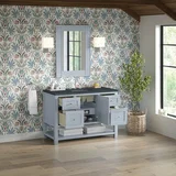 Breckenridge 48" Single Vanity, Serenity Blue, w/ 3 CM Charcoal Soapstone Quartz Top