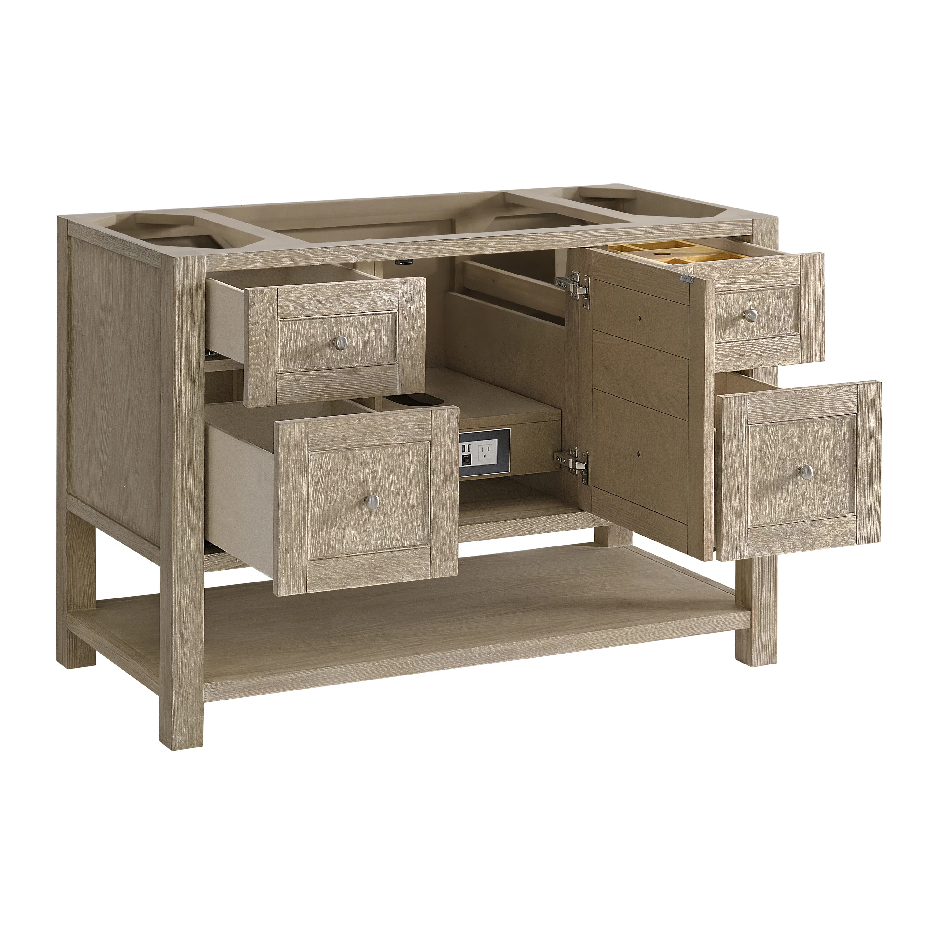 Breckenridge 48" Single Vanity, Serenity Blue, w/ 3 CM Eternal Jasmine Pearl Quartz Top