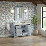 Breckenridge 48" Single Vanity, Serenity Blue, w/ 3 CM Ethereal Noctis Quartz Top