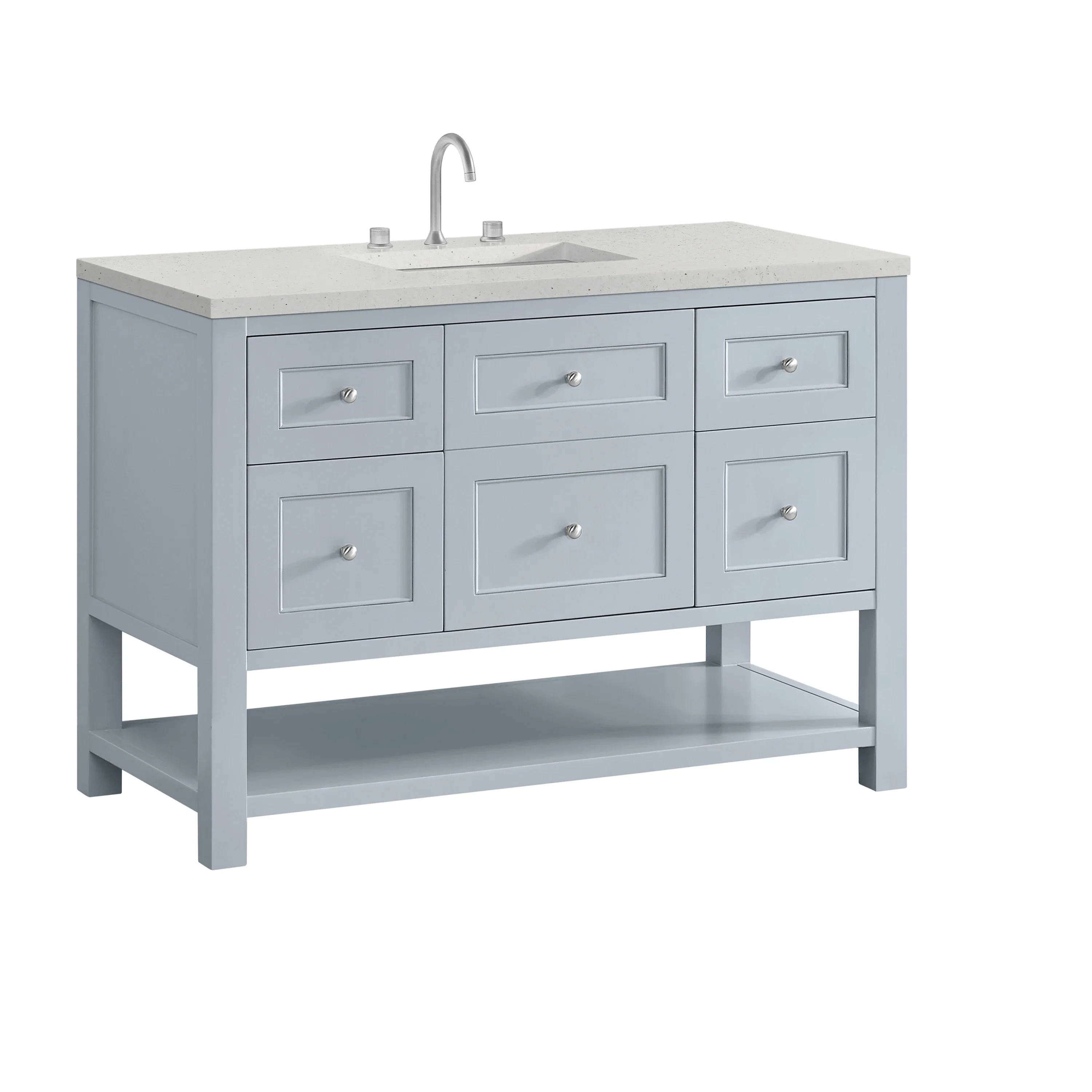 Breckenridge 48" Single Vanity, Serenity Blue, w/ 3 CM Lime Delight Quartz Top