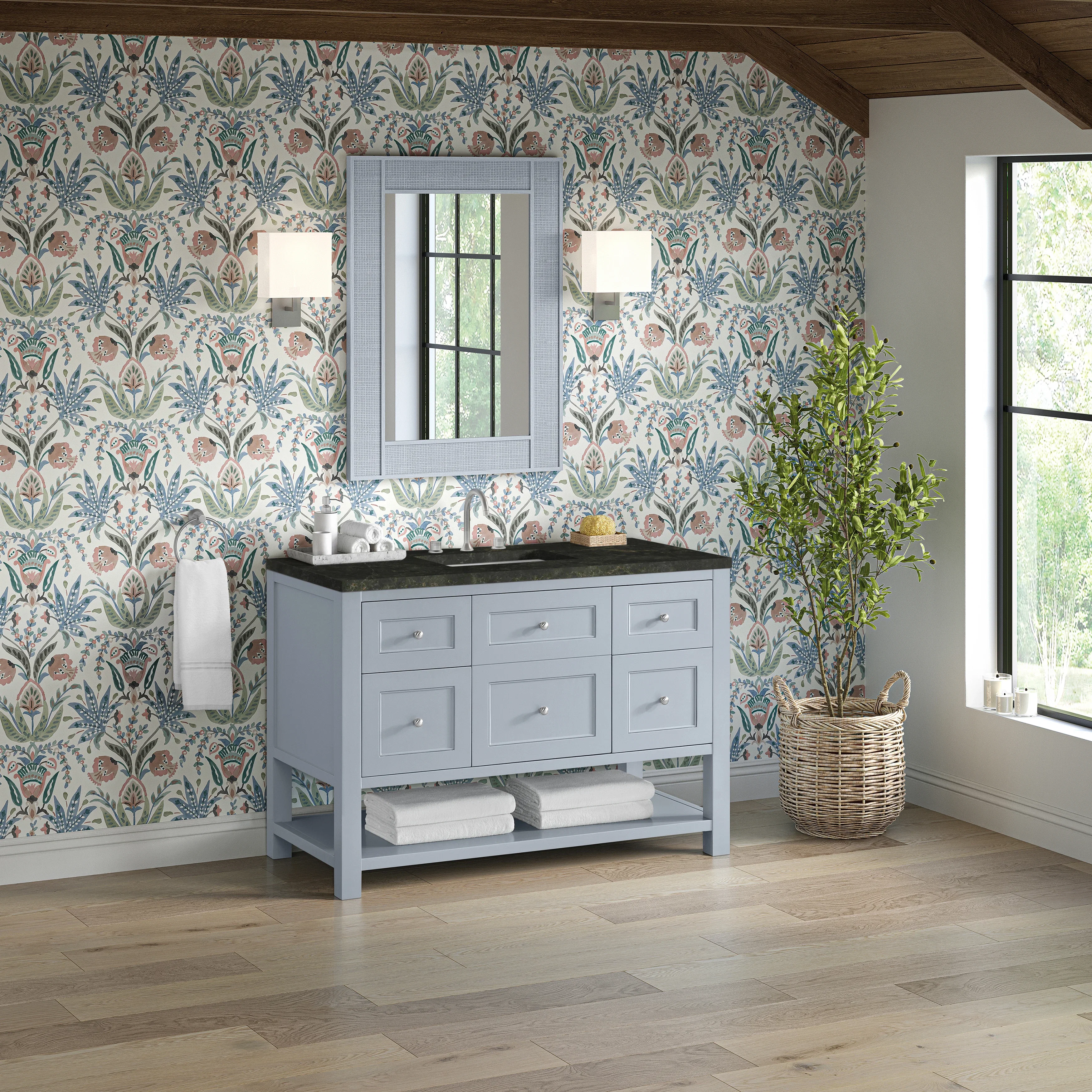 Breckenridge 48" Single Vanity, Serenity Blue, w/ 3 CM Phantome Eclos Top
