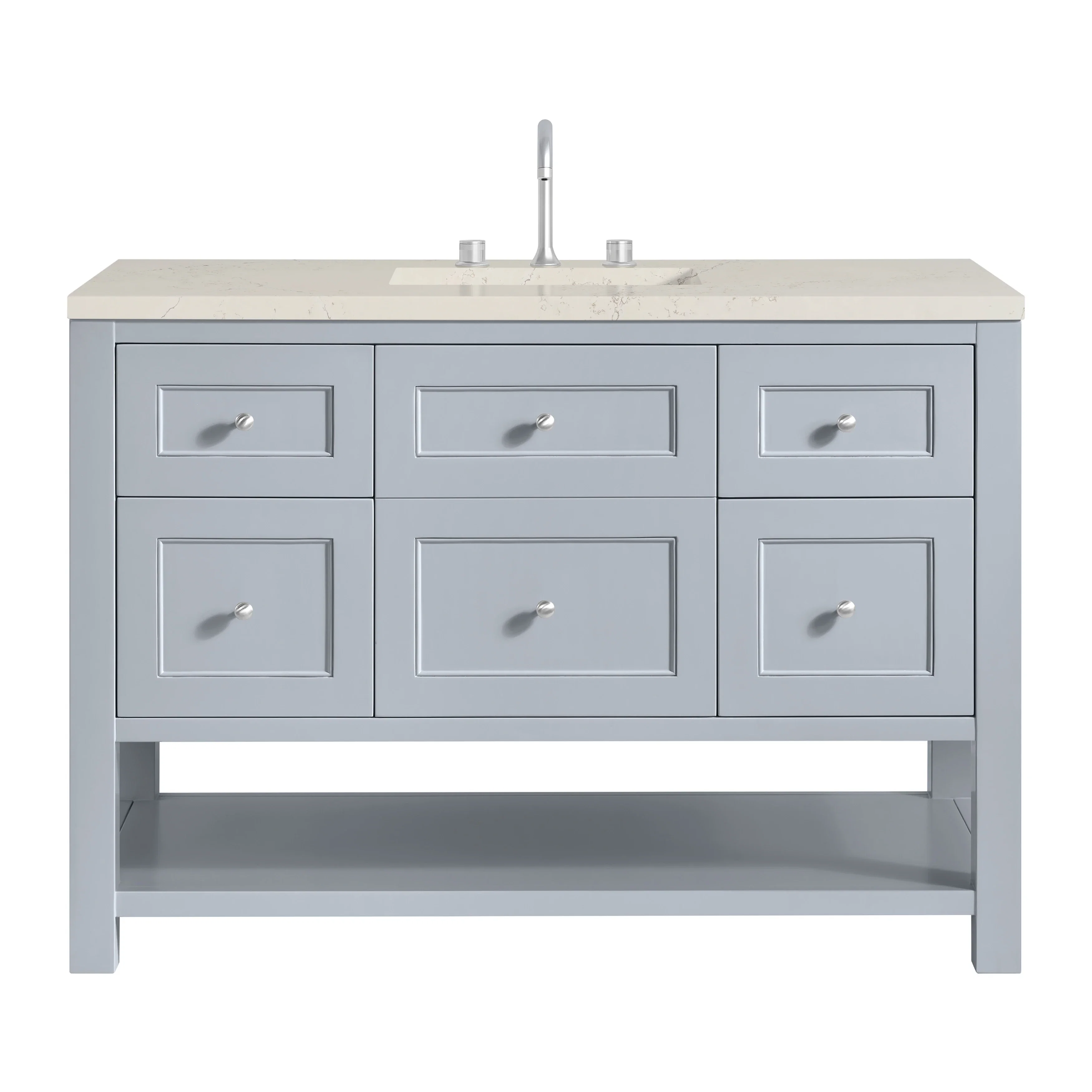 Breckenridge 48" Single Vanity, Serenity Blue, w/ 3 CM Siberian Silestone Top
