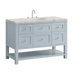 Breckenridge 48" Single Vanity, Serenity Blue, w/ 3 CM Victorian Silver Quartz Top