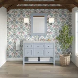 Breckenridge 48" Single Vanity, Serenity Blue, w/ 3 CM Victorian Silver Quartz Top