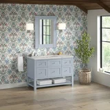 Breckenridge 48" Single Vanity, Serenity Blue, w/ 3 CM Victorian Silver Quartz Top