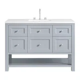Breckenridge 48" Single Vanity, Serenity Blue, w/ 3 CM White Zeus Quartz Top