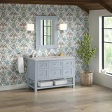 Breckenridge 48" Single Vanity, Serenity Blue, w/ 3 CM Eternal Jasmine Pearl Quartz Top w/FreePower Wireless Charger