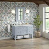 Breckenridge 48" Single Vanity, Serenity Blue, w/ 3 CM Ethereal Noctis Quartz Top w/FreePower Wireless Charger