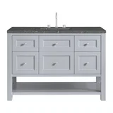 Breckenridge 48" Single Vanity, Serenity Blue, w/ 3 CM Parisien Bleu Quartz Top w/FreePower Wireless Charger