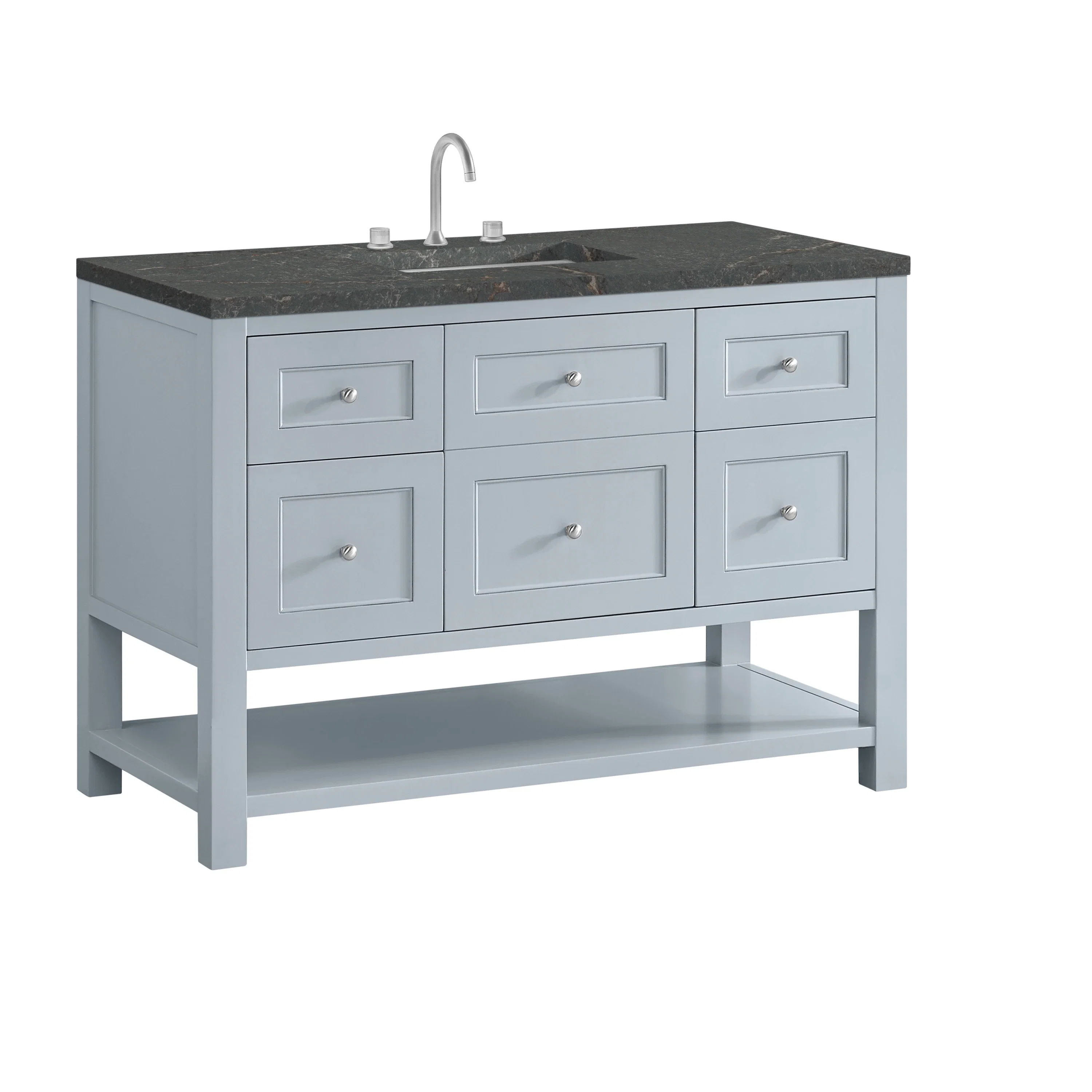 Breckenridge 48" Single Vanity, Serenity Blue, w/ 3 CM Parisien Bleu Quartz Top w/FreePower Wireless Charger