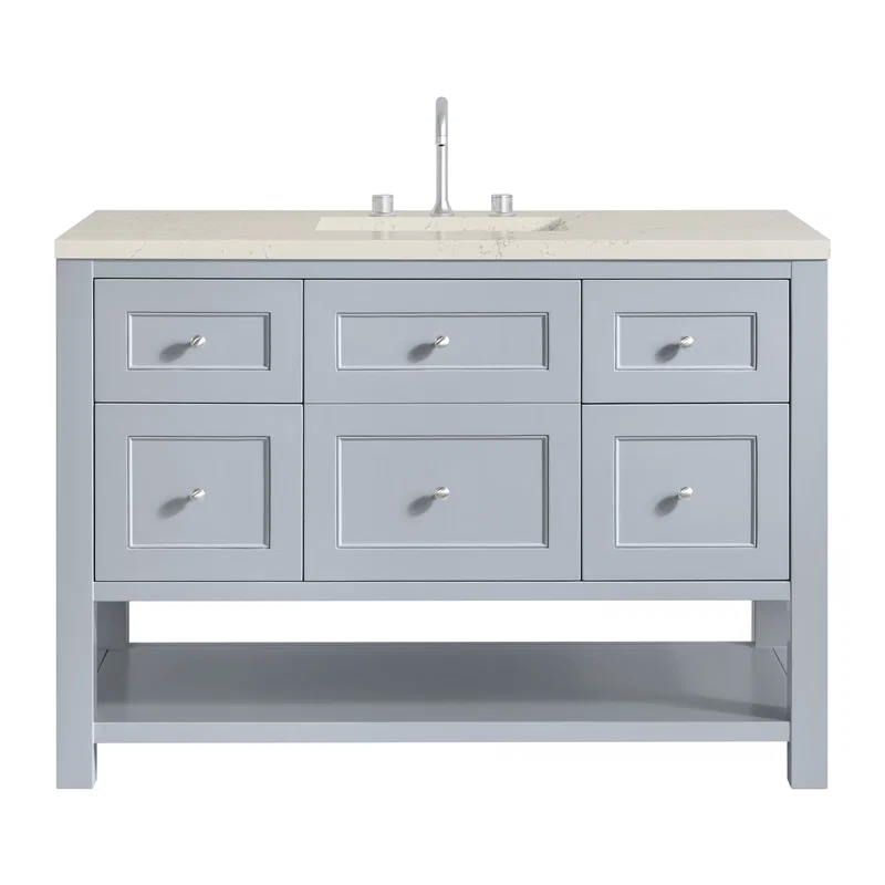 Breckenridge 48" Single Vanity, Serenity Blue, w/ 3 CM Siberian Silestone Top w/FreePower Wireless Charger