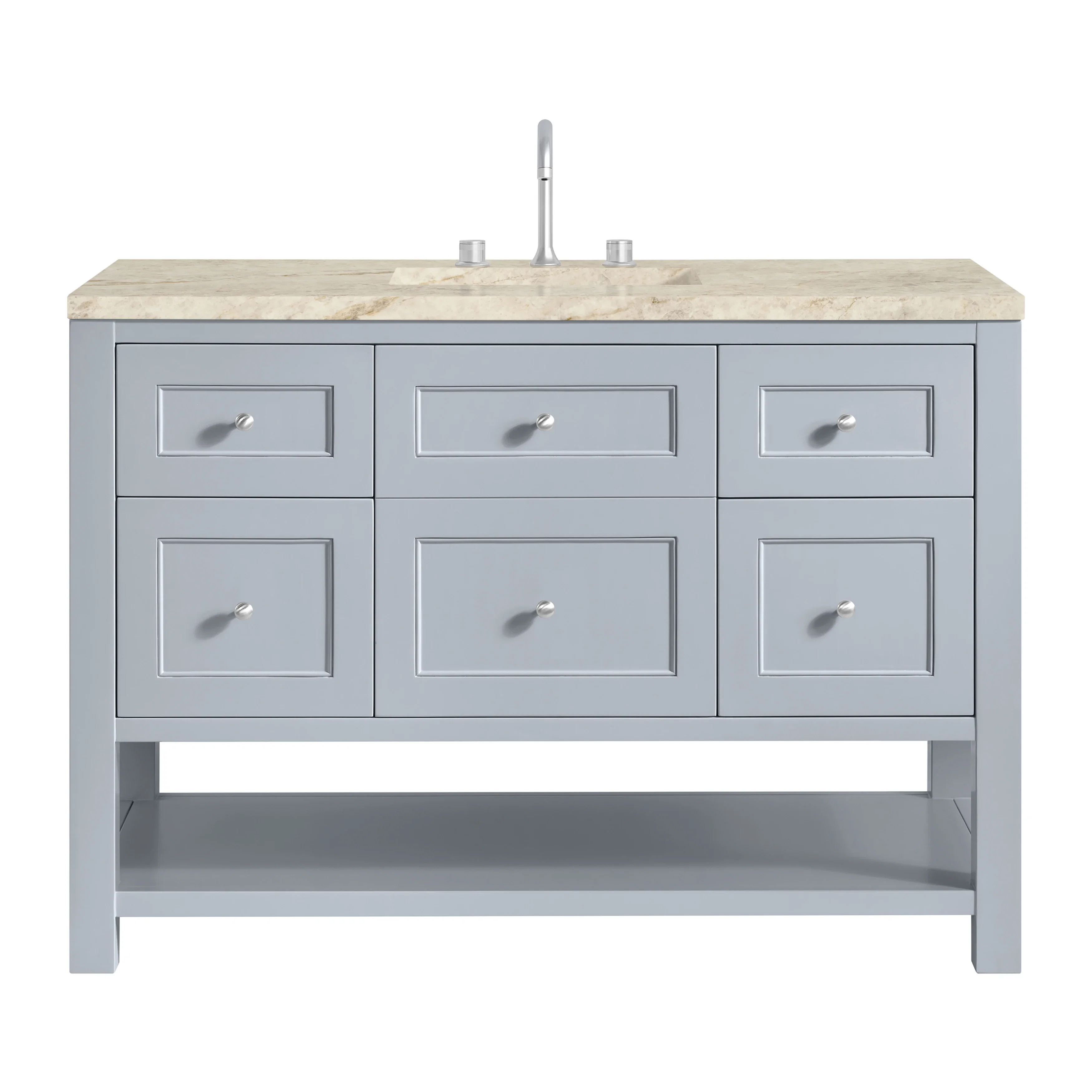 Breckenridge 48" Single Vanity, Serenity Blue, w/ 3 CM Tajnar Eclos Top w/FreePower Wireless Charger