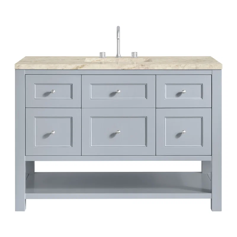 Breckenridge 48" Single Vanity, Serenity Blue, w/ 3 CM Tajnar Eclos Top w/FreePower Wireless Charger
