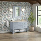 Breckenridge 48" Single Vanity, Serenity Blue, w/ 3 CM Tajnar Eclos Top w/FreePower Wireless Charger